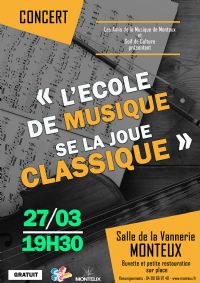 Concert L'école de musique se la joue classique''. Le vendredi 27 mars 2020 à MONTEUX. Vaucluse. 